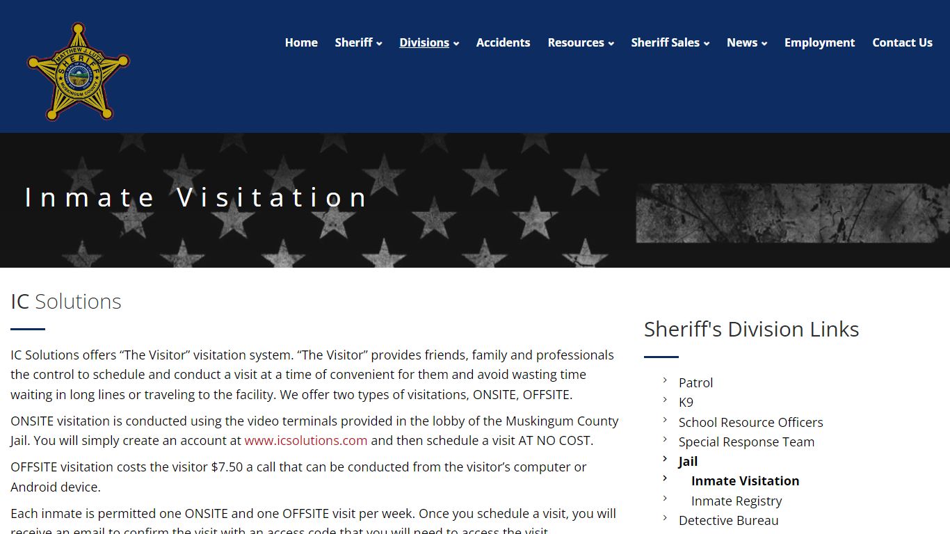 Inmate Visitation - IC Solutions - Muskingum County