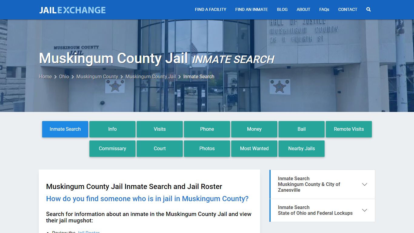 Inmate Search: Roster & Mugshots - Muskingum County Jail, OH