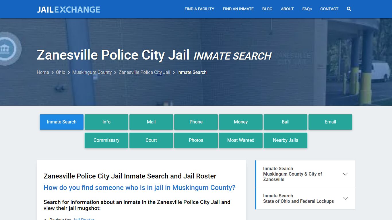 Inmate Search: Roster & Mugshots - Zanesville Police City Jail, OH